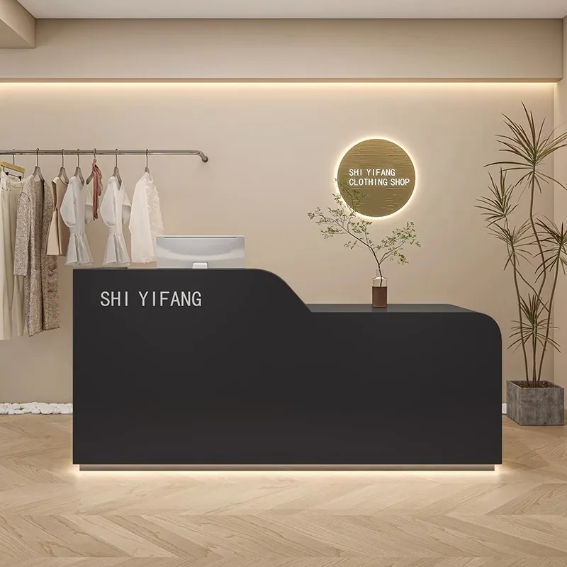 

Business Black Reception Desks Light Luxury Modern Commericial Adult Reception Desks Design Industrial Escrivaninha Furniture
