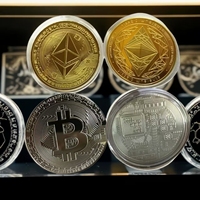 Ethereum Bitcoin Virtual Coin Commemorative Medal Gold Plated Play Metal Collection Crafts Home Office Decoration Ornaments