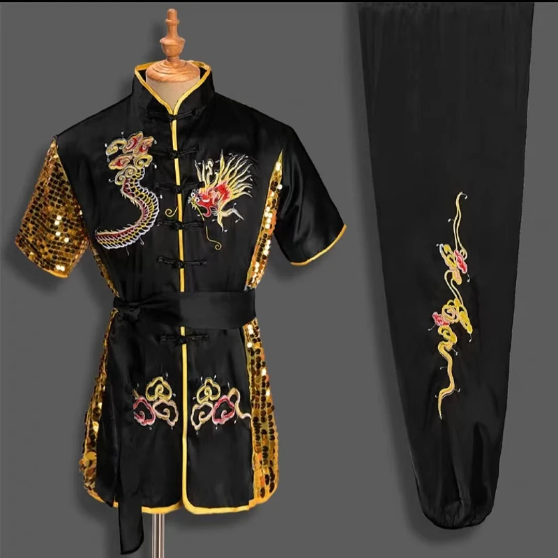 Martial Arts Sets Clothing Kung Fu Chinese Dragon Style Performance Wear Men's Team Training Exercise Competition Cloth