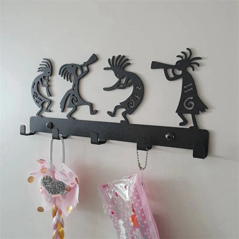 Symphony Orchestra Key Holder Black Key Coat Hanging Metal Hook Cabinet Door Wall Decoration 1 Easy Install Easy To Use