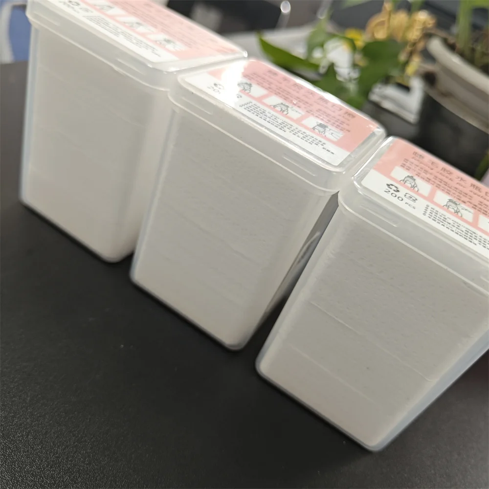 200 قطعة أبيض/وردي غير المنسوجة خالية من الوبر مناديل الأظافر 5 سنتيمتر إزالة تنظيف الوسادة سهلة لإزالة طلاء الأظافر مانيكير مسمار نظيفة الوسادة #4