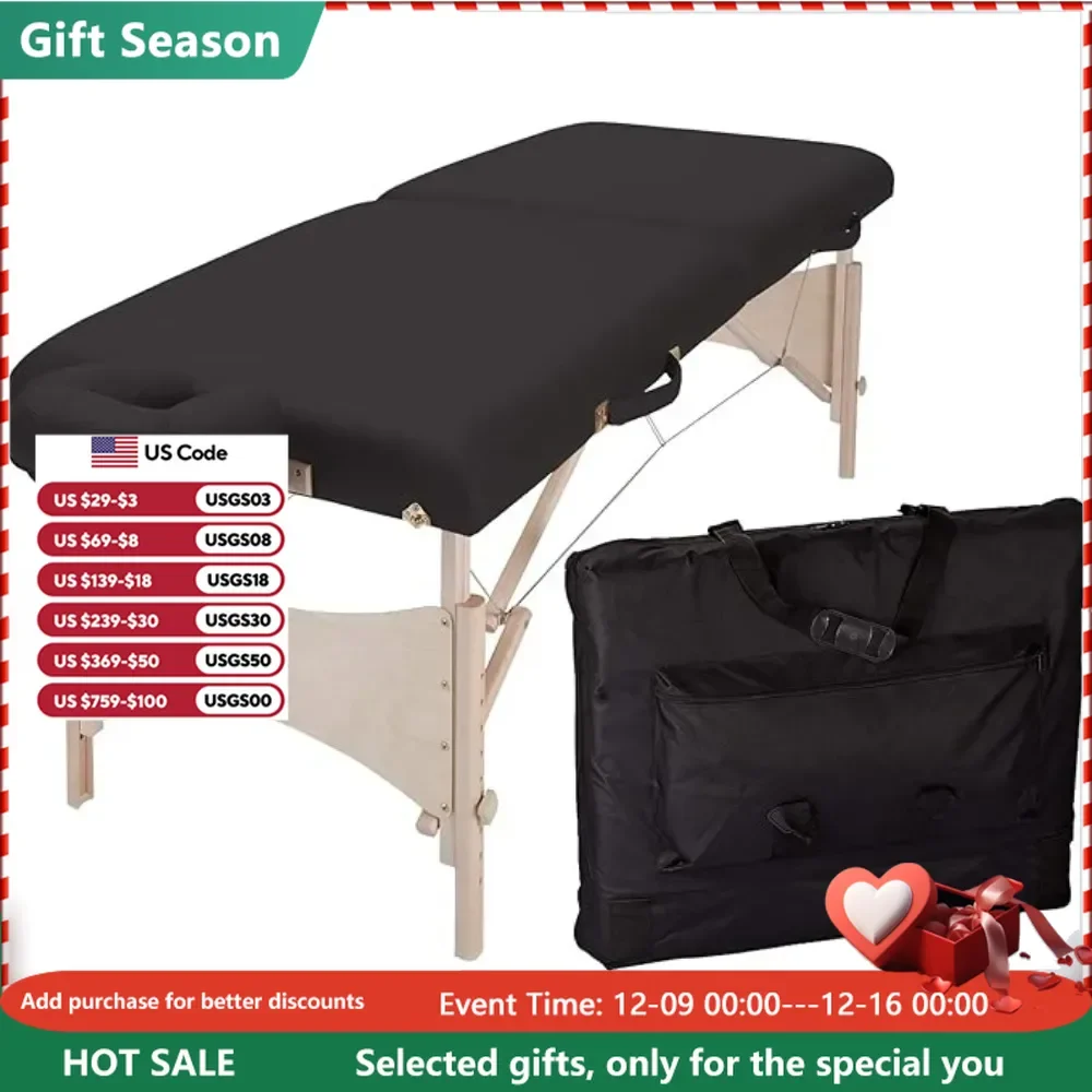 

Portable Massage Table,Hard Maple, Superior Comfort incl. Face Cradle & Carry Case Foldable Physiotherapy Table