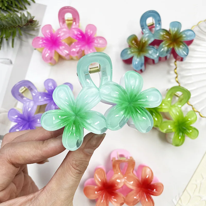 

1 шт. женские заколки для волос с цветком, двусторонние, соответствующие цветам, универсальные милые когти для волос, пляжный отдых, высококачественные аксессуары для волос