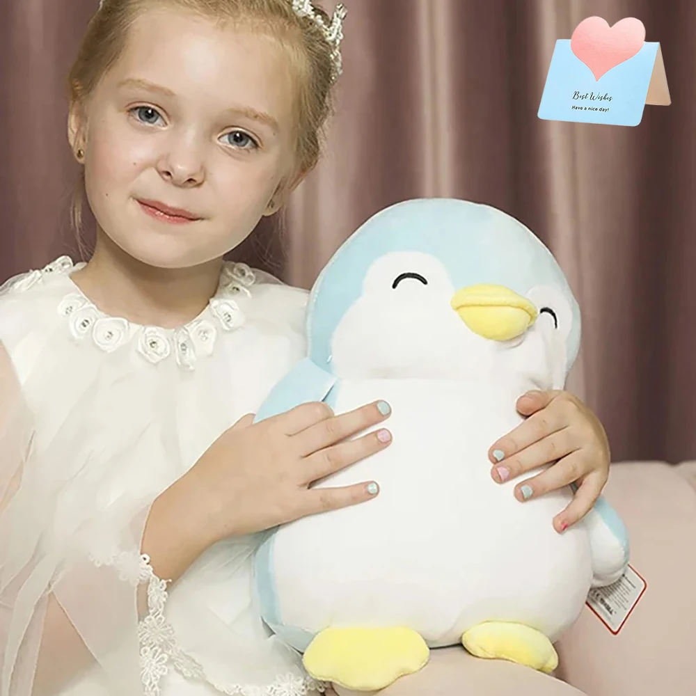 28cm Blue Penguin Plush Toy Soft Stuffed Animals Sleeping Pillows Penguin Doll Creative Children Birthday Gifts for Kids Girls