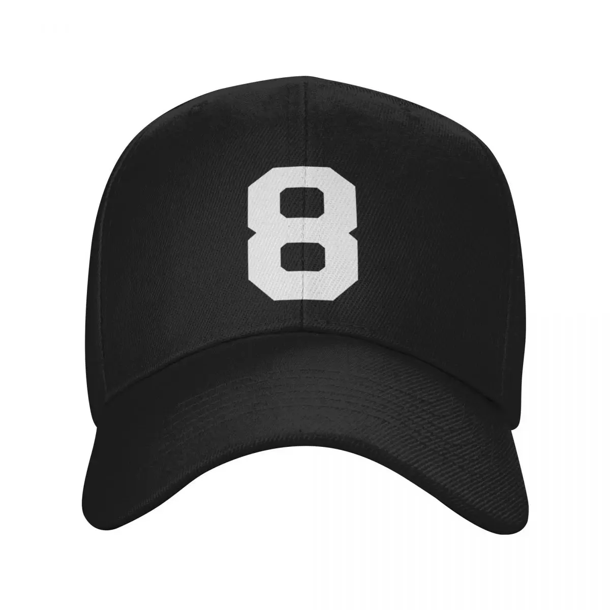 Number 8, White eight, Sports number 8 Baseball Cap summer hat Uv Protection Solar Hat Men Hats Women's