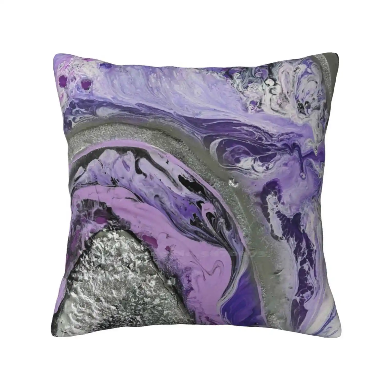 Lavender Geode Throw Cushion Pillow Cover Purple Art Purple Abstract Art Purple Geode Art