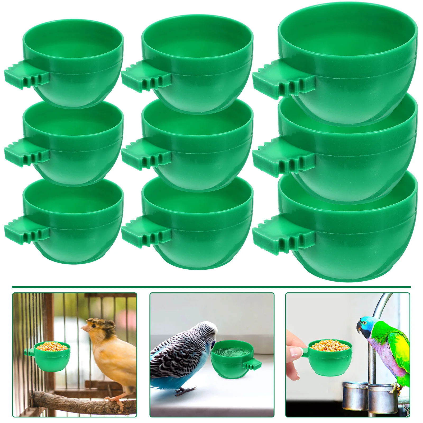 

36Pcs Bird Cage Food Bowl Plastic Small Bird Feeder Parrot Hanging Feeder Reusable Feeding Cup Parrot Food Organizer