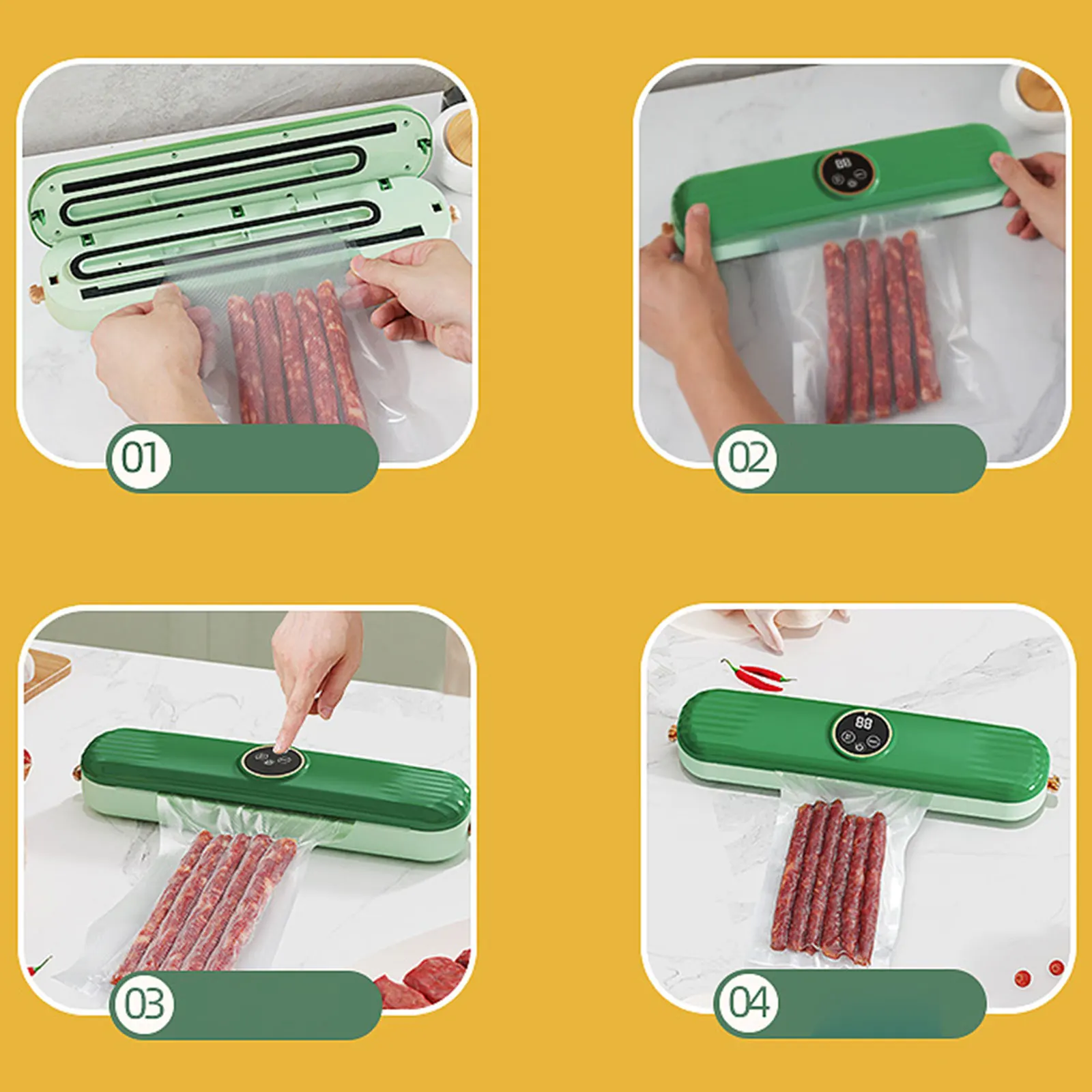 เครื่องซีลสูญญากาศ, เครื่องเก็บรักษาสูญญากาศ, เครื่องซีลบรรจุภัณฑ์ปิดผนึกอากาศสูญญากาศสำหรับขนมขบเคี้ยว