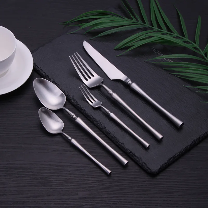 Luxury Tableware Cutlery Set 20/30PC Stainless Steel Silverware Round Handle Dinnerware Set Forks Knives Spoons Dishwasher Safe