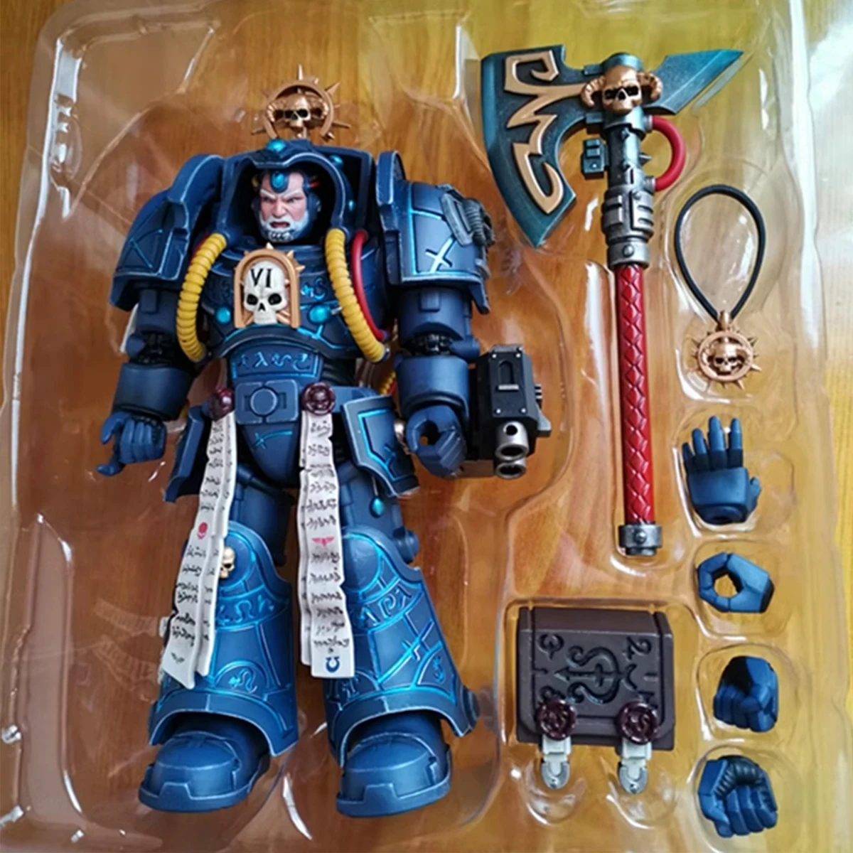 JOYTOY Warhammer 40K Ultramarines أمين المكتبة في المنهي درع عمل الشكل المفاصل المنقولة أنيمي تمثال جامع نموذج اللعب