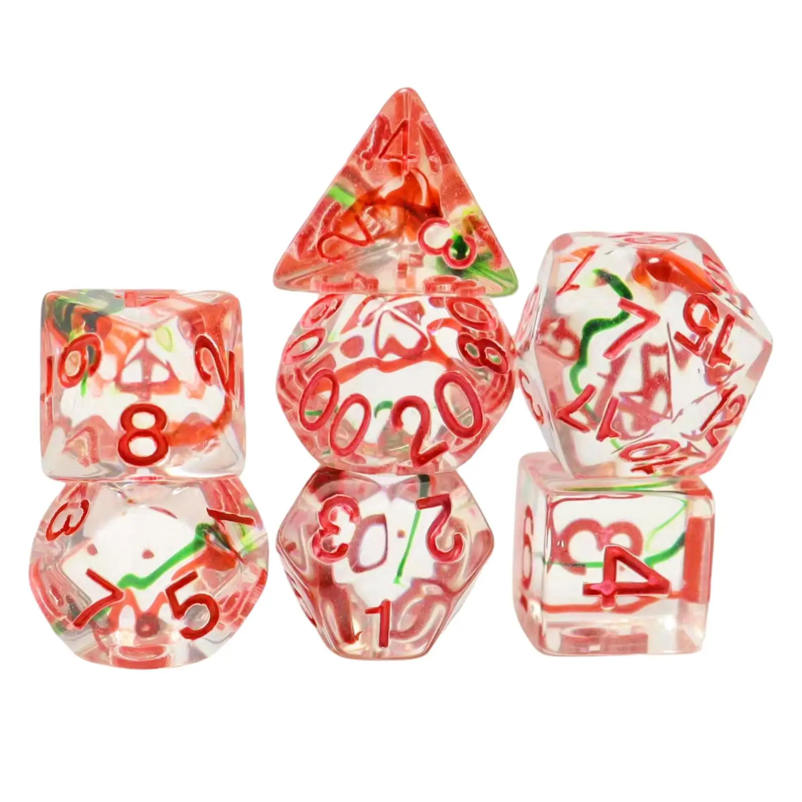7Pcs Polyhedral Dices Dice Set, Party Supplies Math Counting Teaching Aids resin Game Dices Set for Party KTV Game