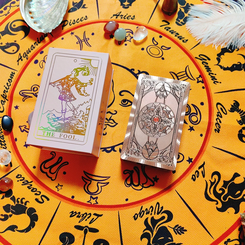 Klassische Waite Tarot Sammler Goldfolie Watro Tarot Plastikkarten Neue Rose Pink Oracle Divinationskarten Wasserdichtes Kartendeck – Detail 1
