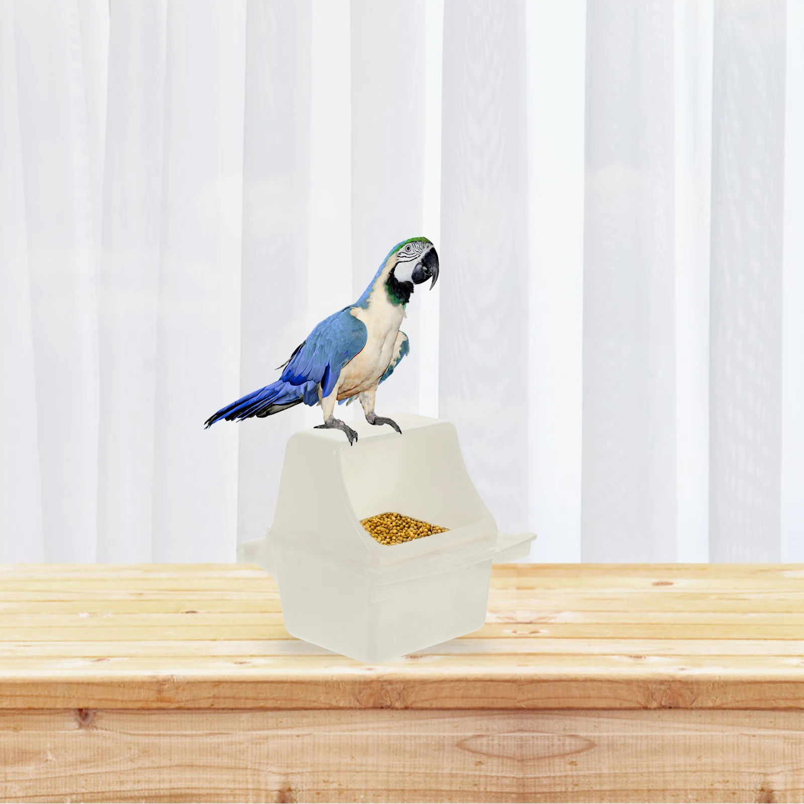 

4Pcs Bird Cage Feeder Plastic Sturdy Weatherproof Bird Feeding Station Parrot Cage Feeder Accessories