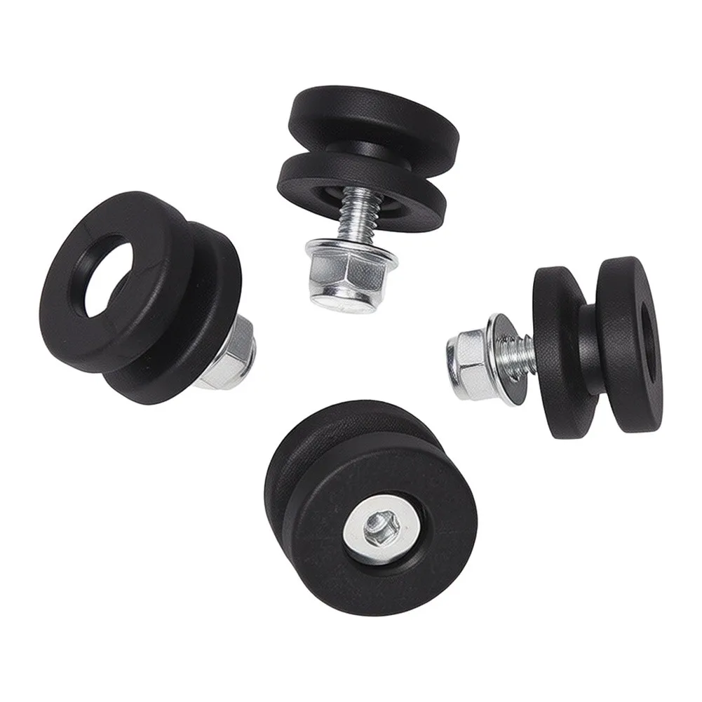4PCS Motorcycles Top Rear Luggage Box Case Trunk Bushing Pad Buckle Black Plastic Steel Rear Luggage Case Mounting Hardware