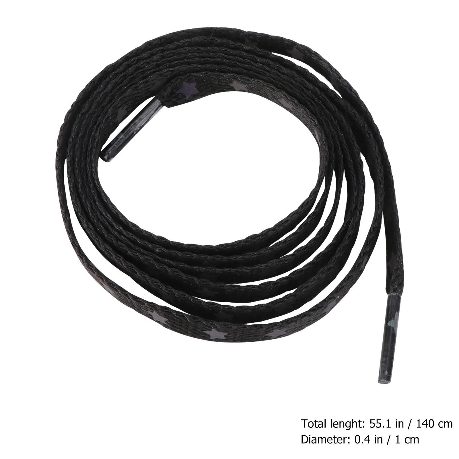 زوج واحد من رباط الحذاء العاكس المتين المسطح المرن مع نمط نجمة إبداعية للأحذية الرياضية للجري الليلي #6