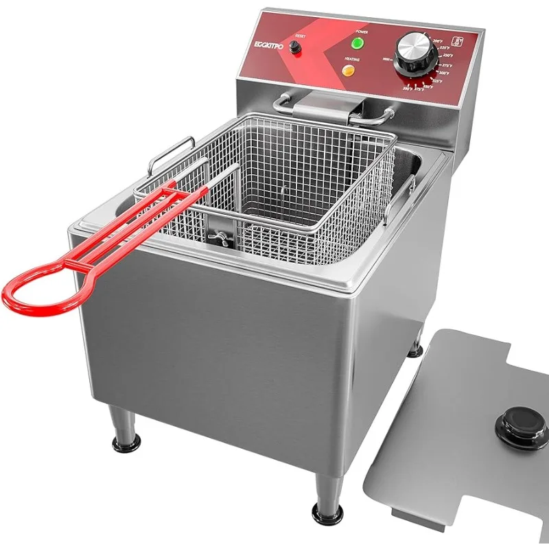 

EGGKITPO Deep Fryer with Basket Commercial 12L Electric Countertop Fryer Stainless Steel Deep Fryers for Restaurant Home Use