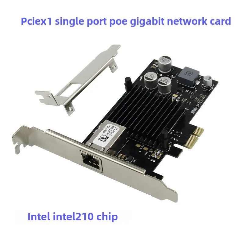 PCIE to POE Gigabit Ethernet Card Single port RJ45 Industrial Camera Image Acquisition Card I210 Ethernet Desktop