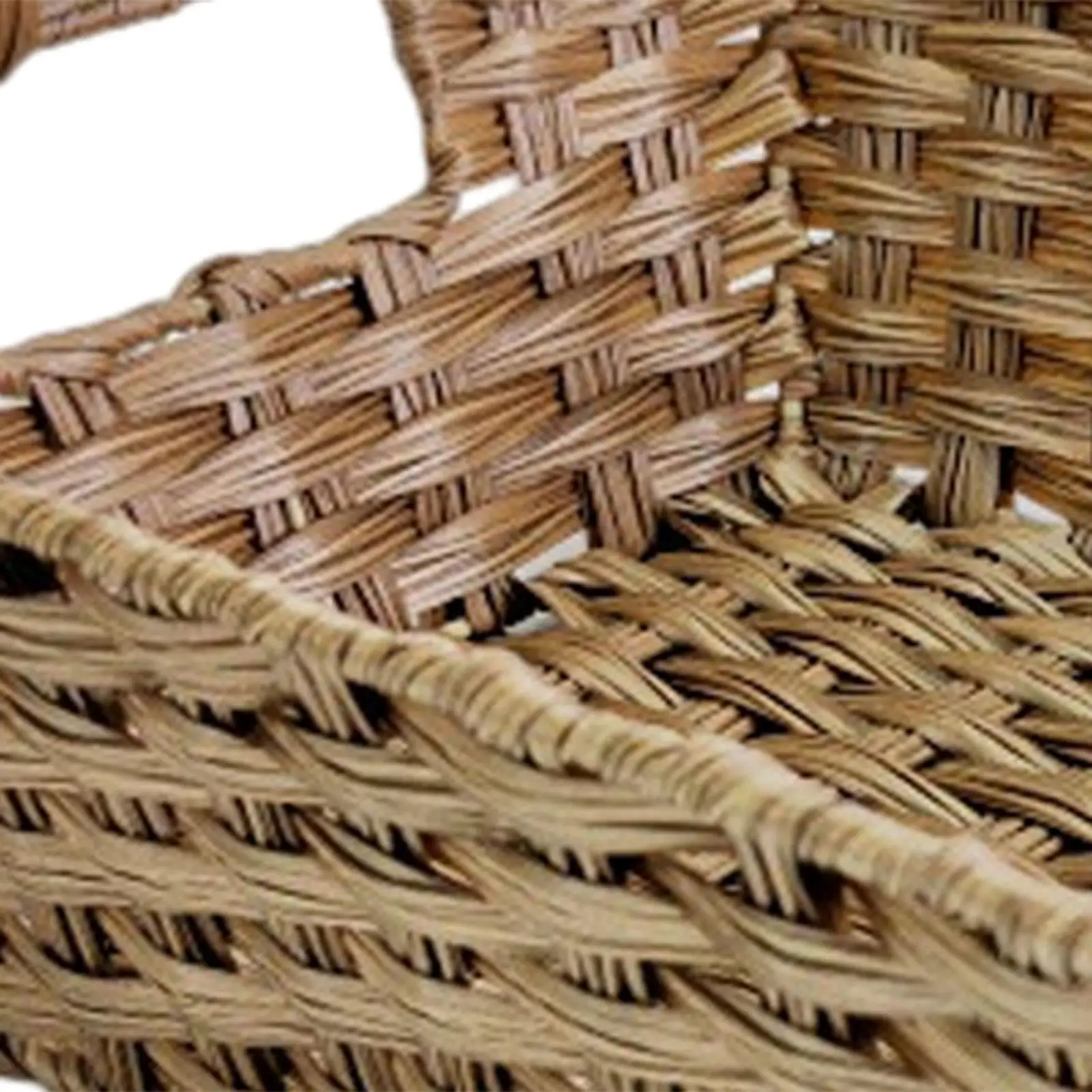 Woven Storage Basket Decorative with Handles Imitation Rattan Woven Basket