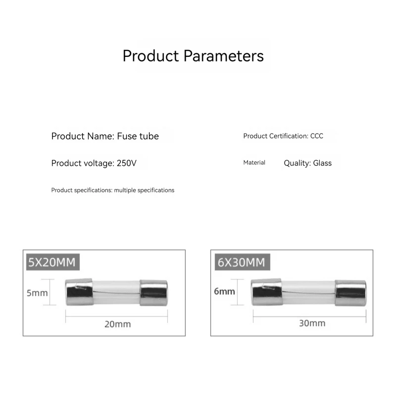 【10PCS】One Sell 5*20mm 6*30mm Fast Blow Glass Tube Fuses 5x20 6x30 mm 250V 0.10.5 0.25 1 2 3 4 5 6 8 10 15 20 25 30 A AMP Fuse