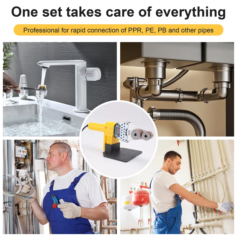 PPR Water Pipe Heat Fuse Water Pipe Constant Temperature PE Hydropower Engineering Quick-Heat Welding Machine EU Plug