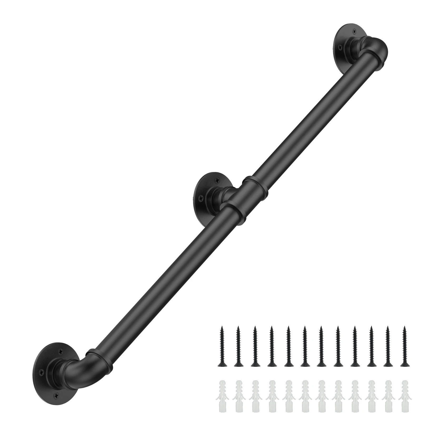 Corridor Passage Staircase Handrail Handle Stair Banister Grab Rail Wall Support Railing Black