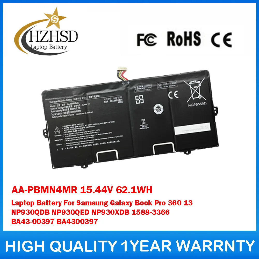 

AA-PBMN4MR 15.44V 62.1WH Laptop Battery For Samsung Galaxy Book Pro 360 13 NP930QED NP930XDB 1588-3366 BA43-00397 BA4300397