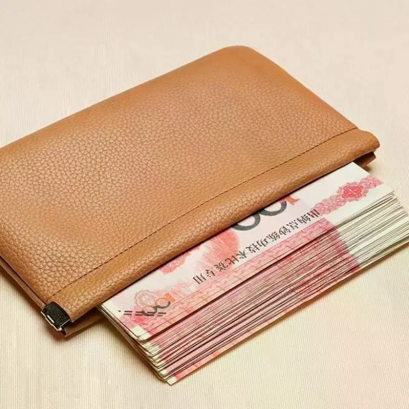 1pcs Self-closing Pu Leather Wallet Long Passport Driver's License ID Holder Headphone Data Cable Storage Cash Pouch Coin Purse