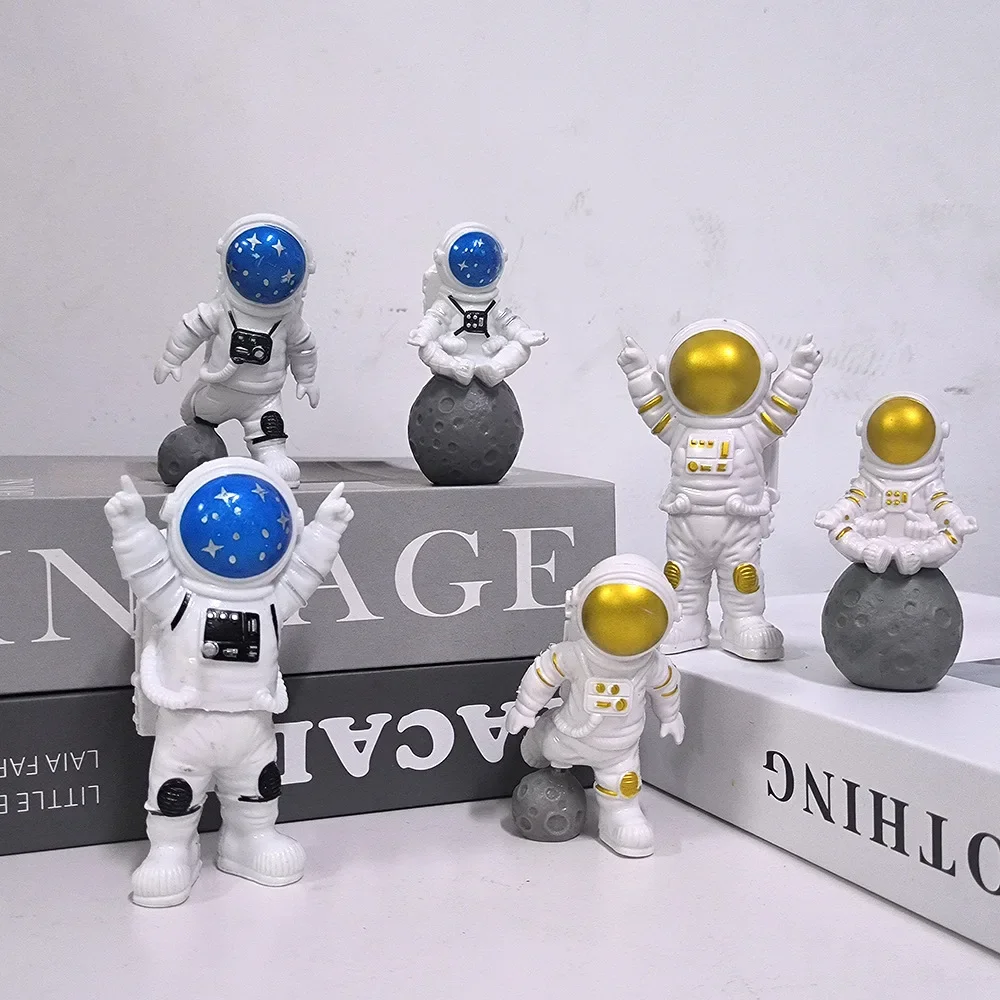 2025 1set Astronaut Figure Statue Figurine Spaceman Sculpture Educational Toy Desktop Home Decor Astronaut Model For Kids Gift