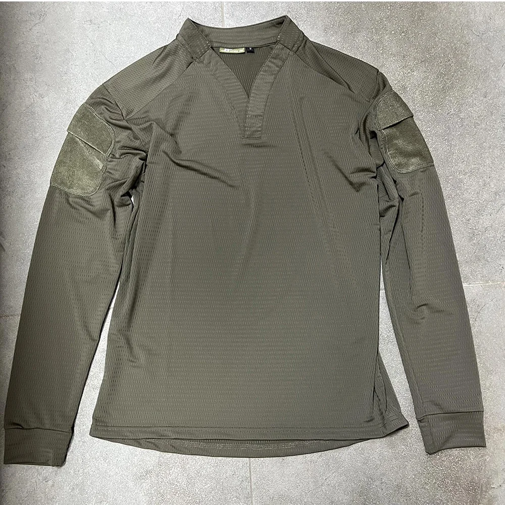 actical autumn outdoor quick-dry tactical combat T-shirt long-sleeved v-neck training top for men