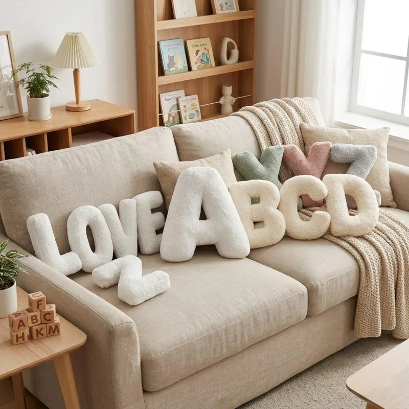 26 Letter Plush Alphabet Pillow Soft Abc Decorative Sofa Letters For Kids Room Photo Prop Birthday Christmas Cozy Gift