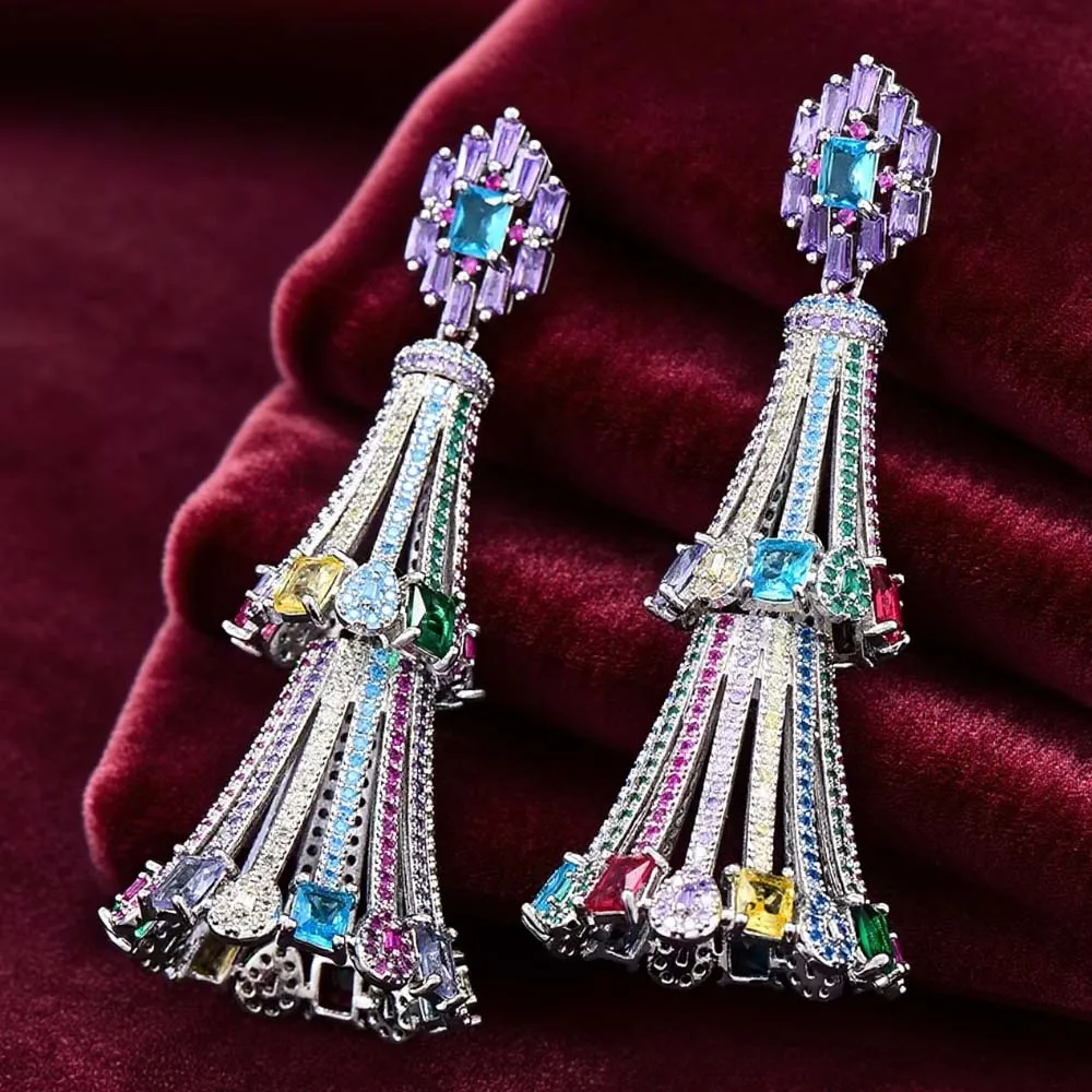 

Missvikki Luxury Shiny Romantic Pendant Earrings For Women Wedding Party CZ Dubai Bridal Accessories Fashion Trendy Jewelry