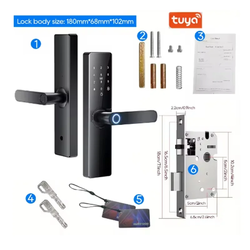 -A25M Tuya Wifi Digital Smart Door Lock With Fingerprint And Smart Card Access For Advanced Security
