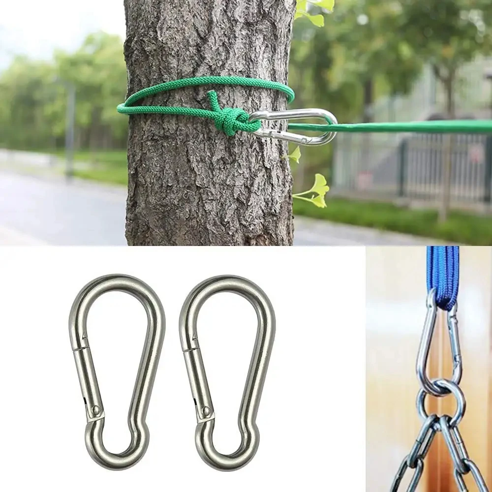 30Pcs Carbon Steel Carabiner D-Ring Key Chain Clip Camping Keyring Snap Hook Outdoor Travel Kit Camping Equipment