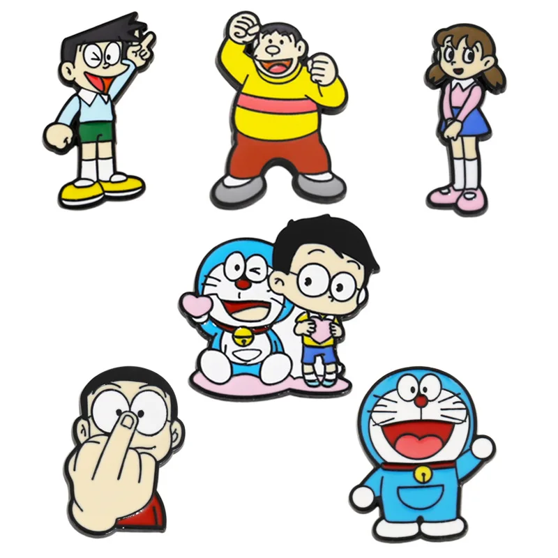 

Doraemons Cartoon Peripheral Emblem Shizuka Nobi Nobita Machine Cat Anime Brooch Badge Backpack Decoration Accessories Gifts