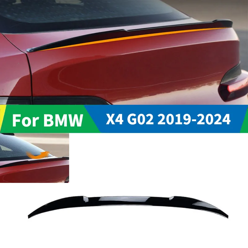 

For BMW X4 G02 2019 2020-2024 Rear Trunk Spoiler Wings Lip Diffuser Tail Fin Rear Roof Splitter Accessories Body kits Tuning