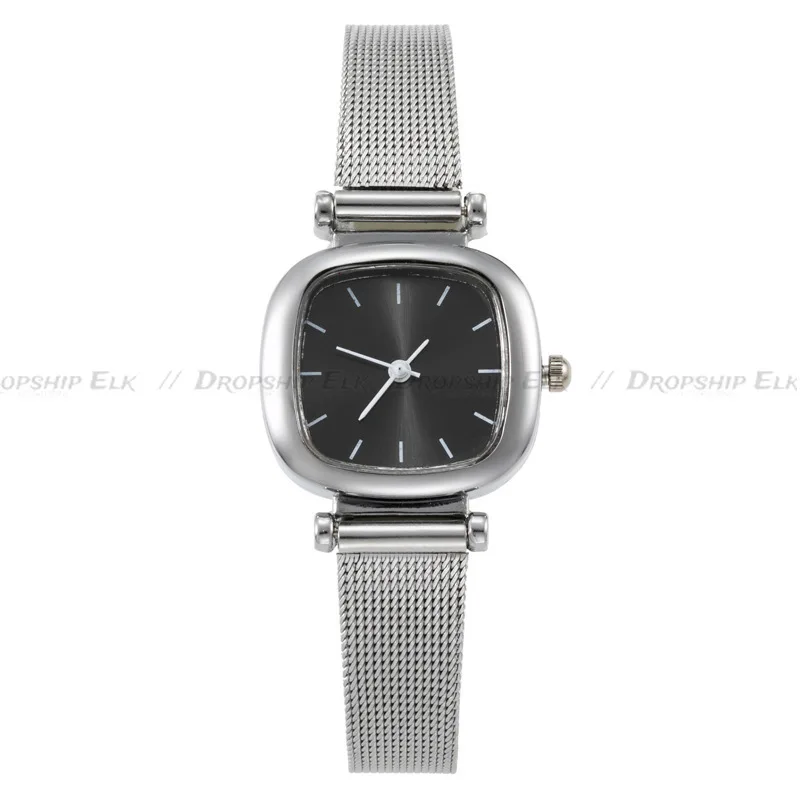 Reloj de pulsera de cuarzo Retro a la moda para Mujer, nuevo Reloj cuadrado para Mujer, Reloj con cinturón de red simplificado para estudiantes, Reloj femenino