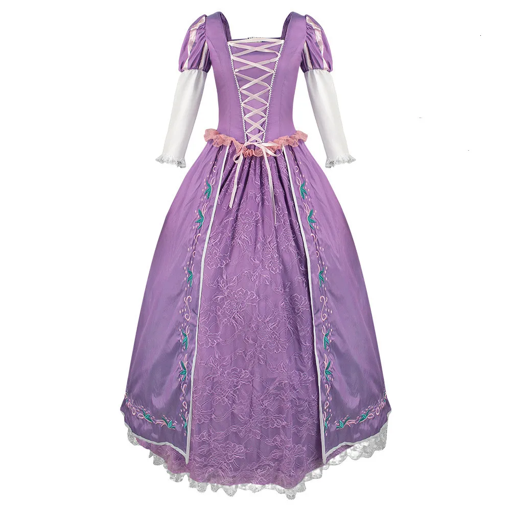 Movie Princess Rapunzel Dress Costume Cosplay Anna Dresses Outfit Suit Halloween Carnival Costume per donne adulte ragazze