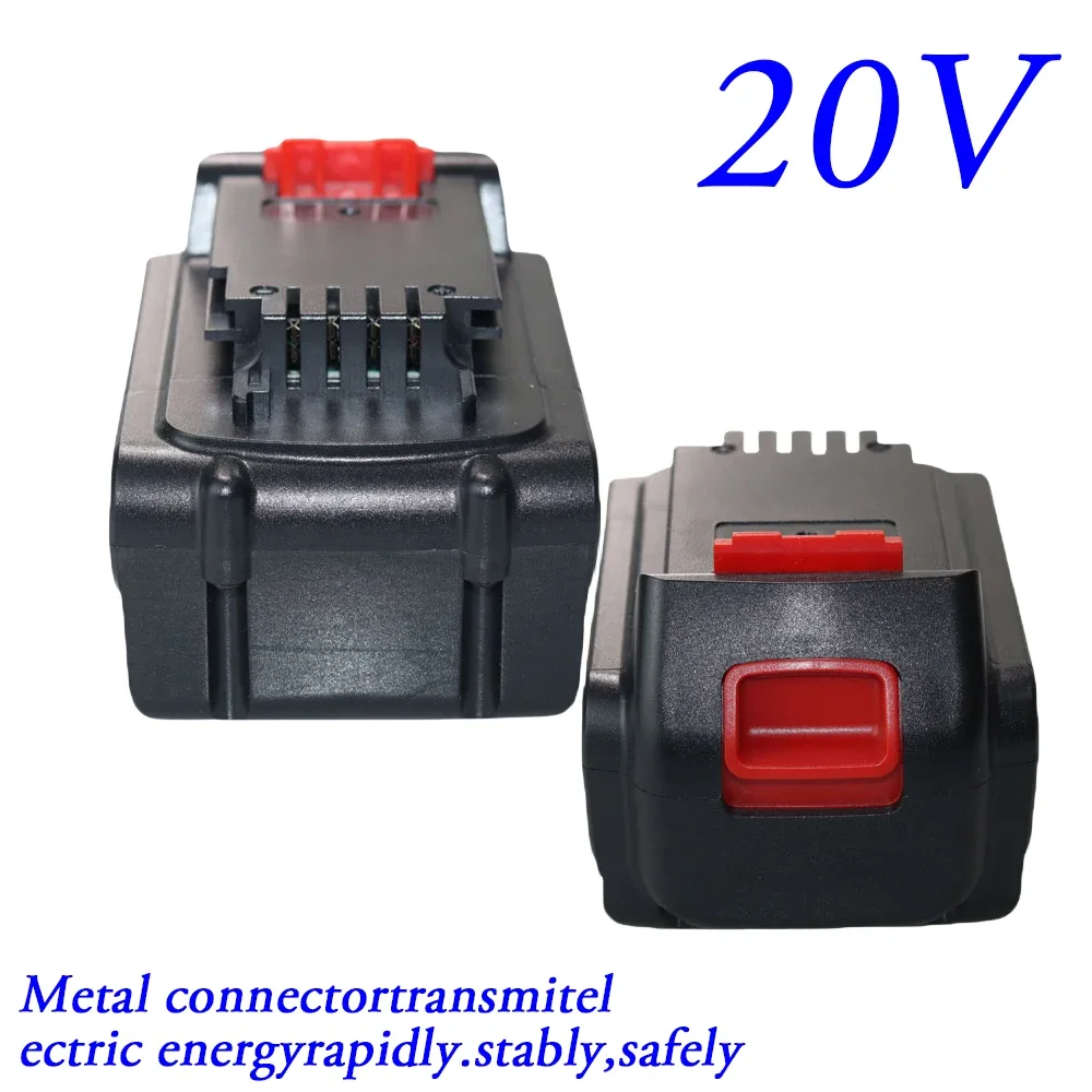 for BLACK&DECKER 20V 6.0/8.0/10.0Ah Li-ion Rechargeable Battery for BLACK&DECKER LB20 LBX20 LBXR20 Power Tool Replacement