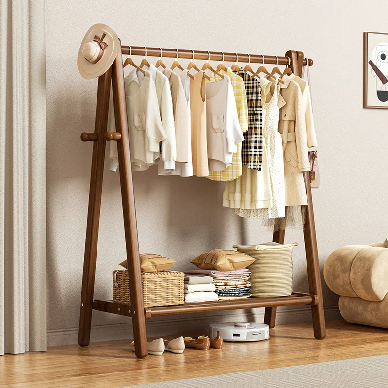 Simple Solid Wood Coat Rack for Bedroom Space Saving Easy Installation Long Lasting Non-Slip Feet Sturdy Construction
