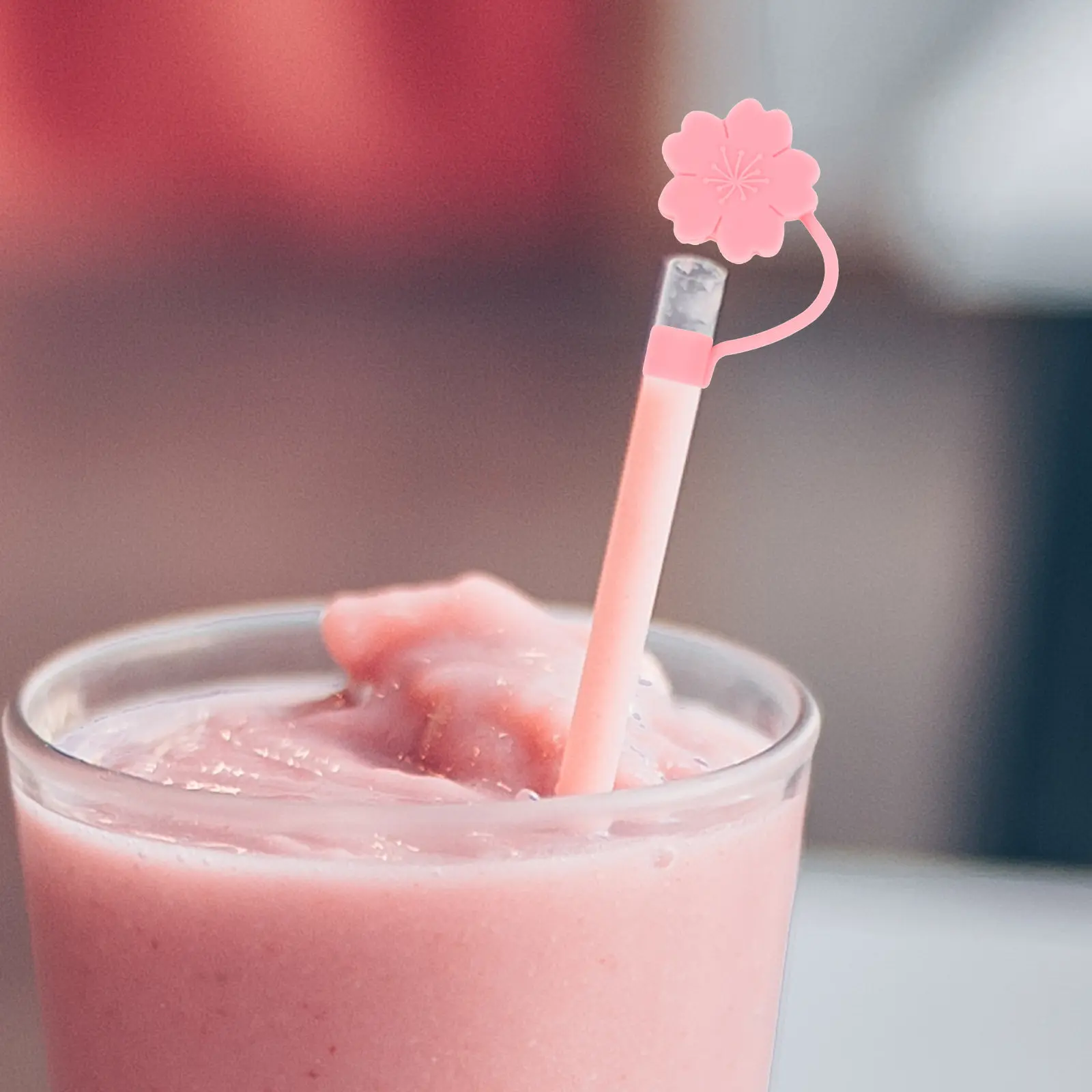 4Pcs Adorable Flower Design Silicone Straw Protectors for 6-8Mm Straws Dust Proof Splashing Proof Reusable Easy Clean Decorative
