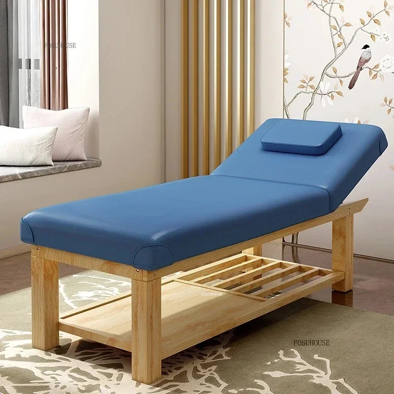 Solid Wood Folding Massage Bed Aesthetic Stretcher Body for Salon furniture Portable Massage Beds Home Moxibustion Therapy Bed