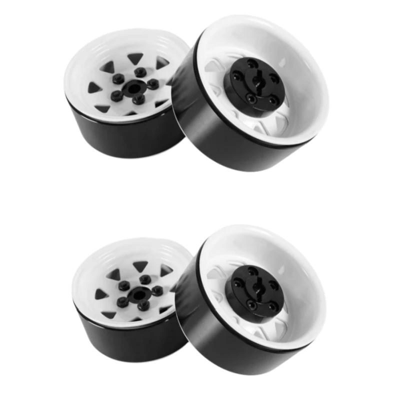 

5 Lug Wagon 1.9" Steel Stamped Beadlock Wheels (White) for Rc crawler car 1/10 SCX10 iii rubicon trx4 2021 bronco vs4 10 phoenix