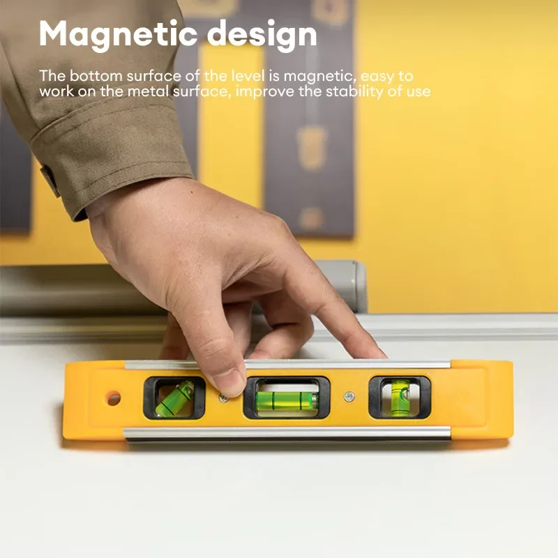 مستوى الصندوق المغناطيسي لمستوى الطوربيد 230 مم مع 45 ° /90 ° /180 °   أداة مستوى الفقاعات المقاومة للصدمات متعددة الوظائف للقياس