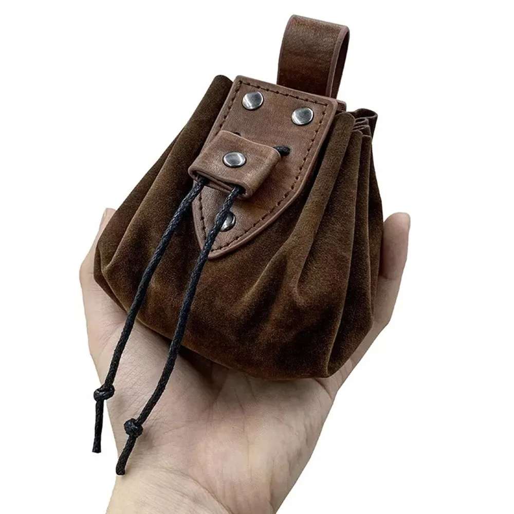 

High-quality Leather Retro Belt Pouch Viking Style Festival Accessory Waist Bag Medieval Design Fanny Pack Halloween Costume
