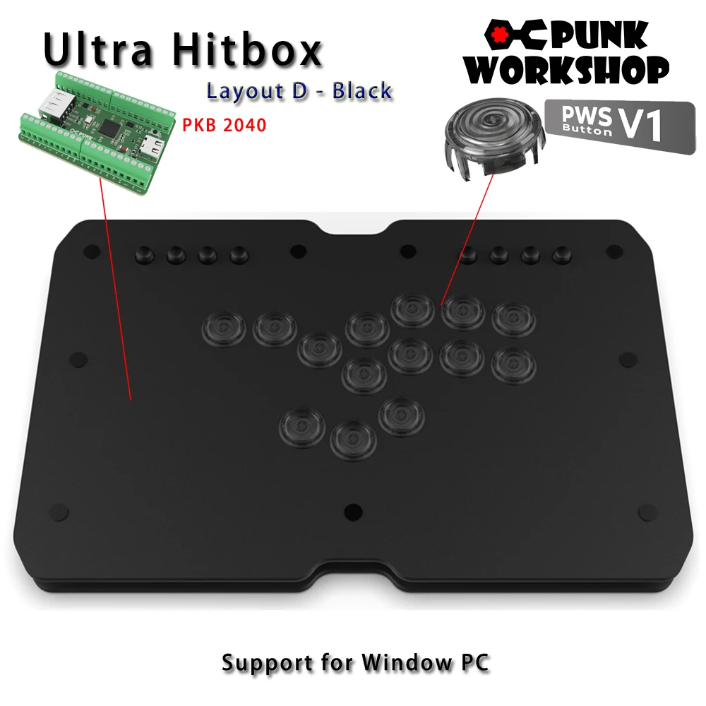 Punk Workshop Mini HitBox SOCD Fighting Stick Controller Newest