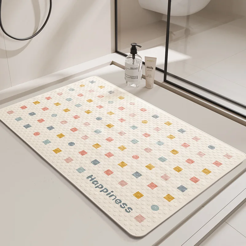 Ins Style Shower Room Bathroom Non-Slip Mat Korean Hotel Pvc Bathing Massage Foot Pad Anti-Falling Sucker Floor Mat for Children