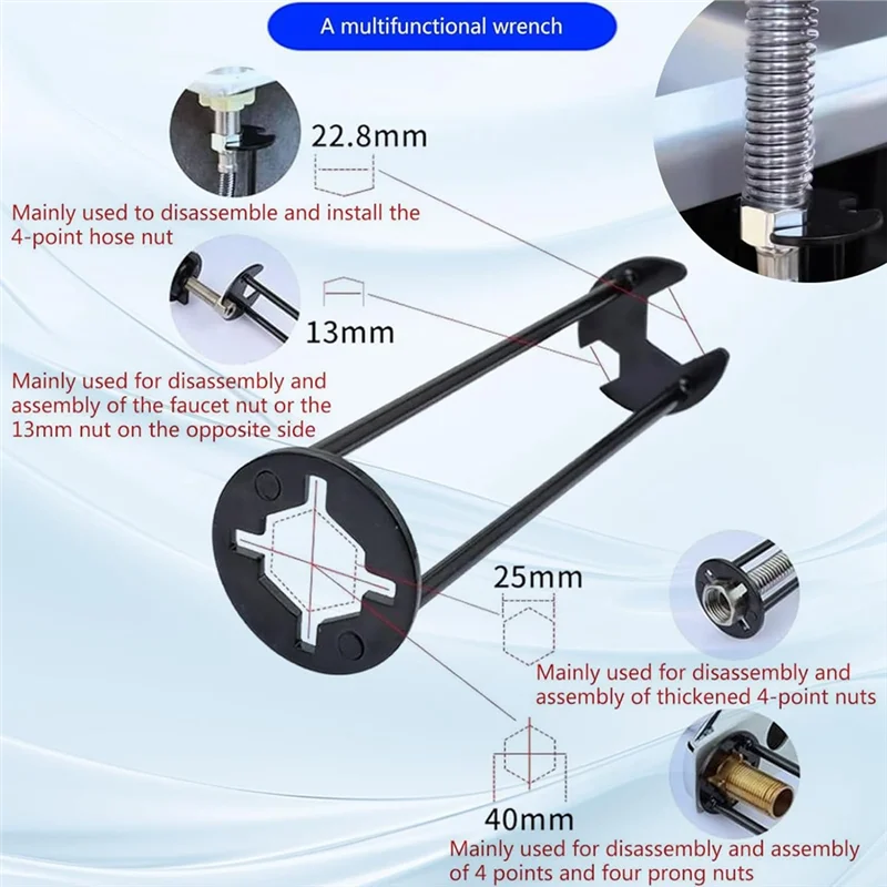 

Самый ключ для раковины, ключ для смесителя, ключ для сантехника, универсальный ключ для сантехника под раковиной, прочный ключ для смесителя для небольших помещений