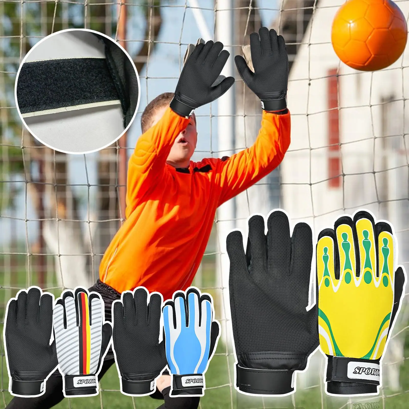 Guanti da calcio 1 paio di guanti da calcio portiere adulto assorbimento degli urti imbottito attrezzatura da allenamento per giocatori di calcio per la pratica