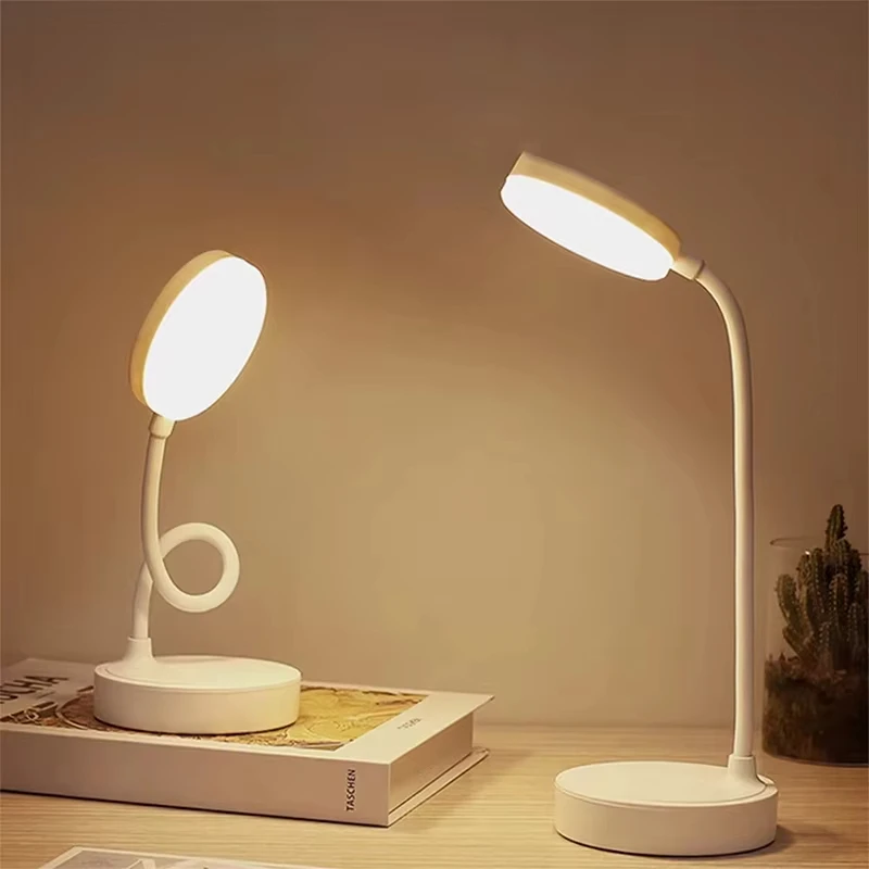 LED Desk Lamp Portable Eye Protection USB Plug 3 Dimming Color Stand Stepless Dimming Eye Protection Bedroom Bedside Lamp Work