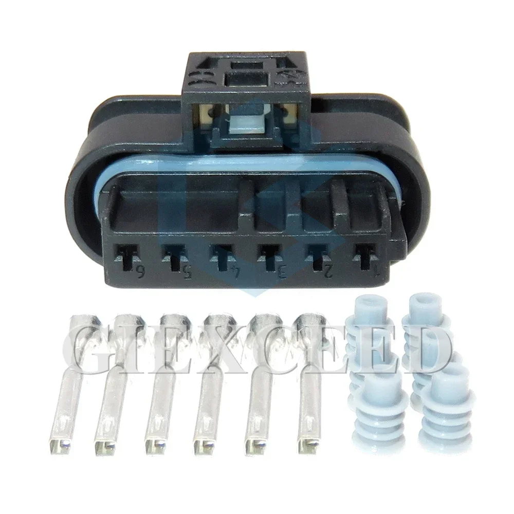 

1 Set 6 Pin 1.2 Series Automotive Electric Cable Waterproof Connector Plastic Housing Socket AC Assembly For VW Audi